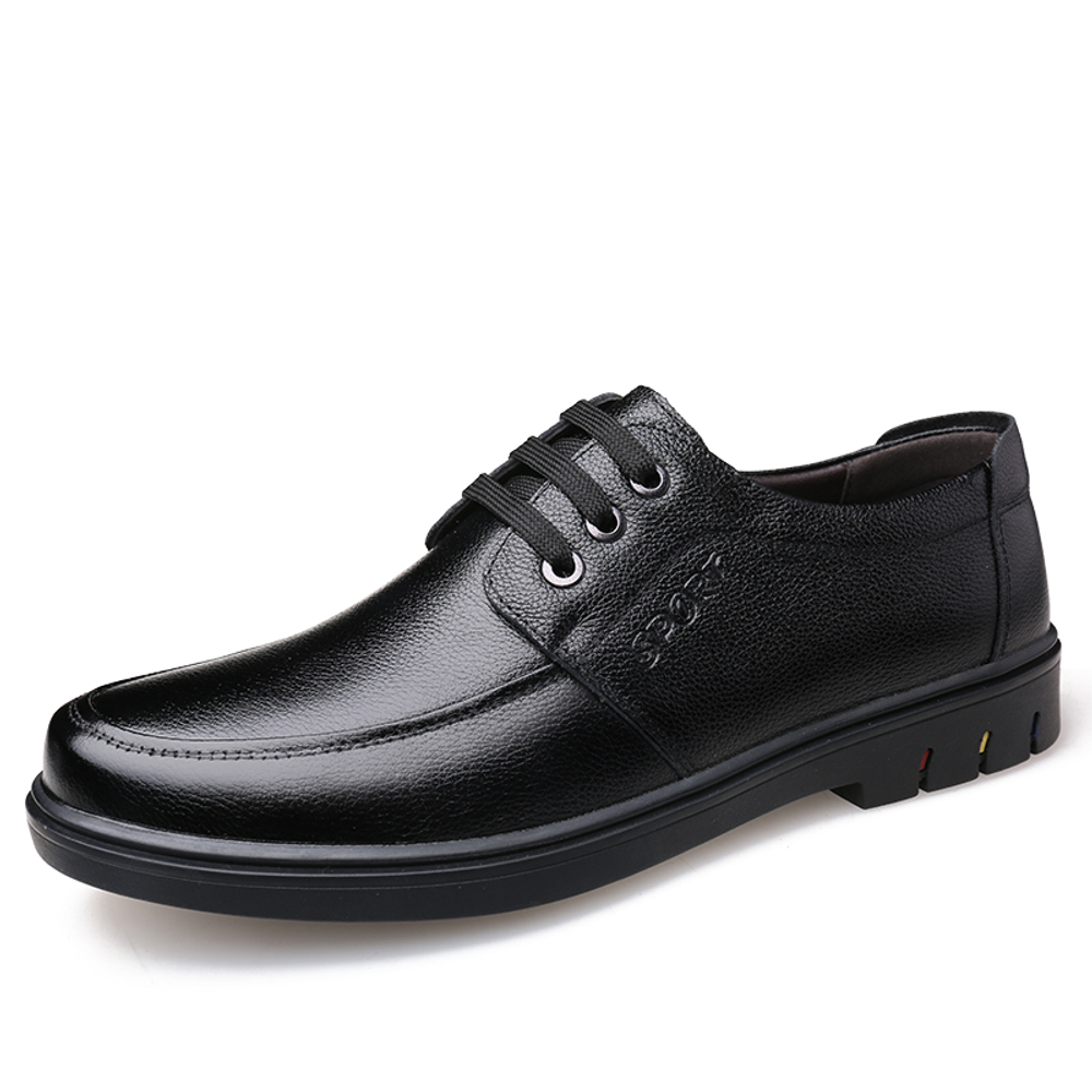 EGCHI Casual Leather Shoes Men"s Mid top Black