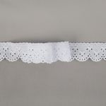 Кружево шитьё п/э+х/б 34 мм / 9±0.2 метров, Турция, белый, Gamma GYEM-3400