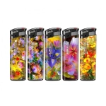 Пьезо зажигалка с цветами 8500L АП TWP-FLOWERS (комплект 25 шт)