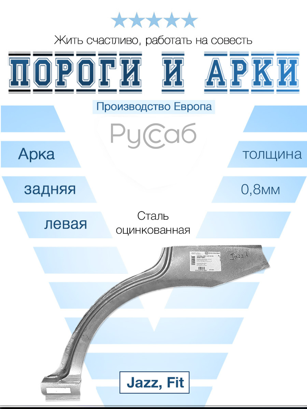 Арка левая Honda Jazz, Fit 2001-2008 (Klokkerholm)