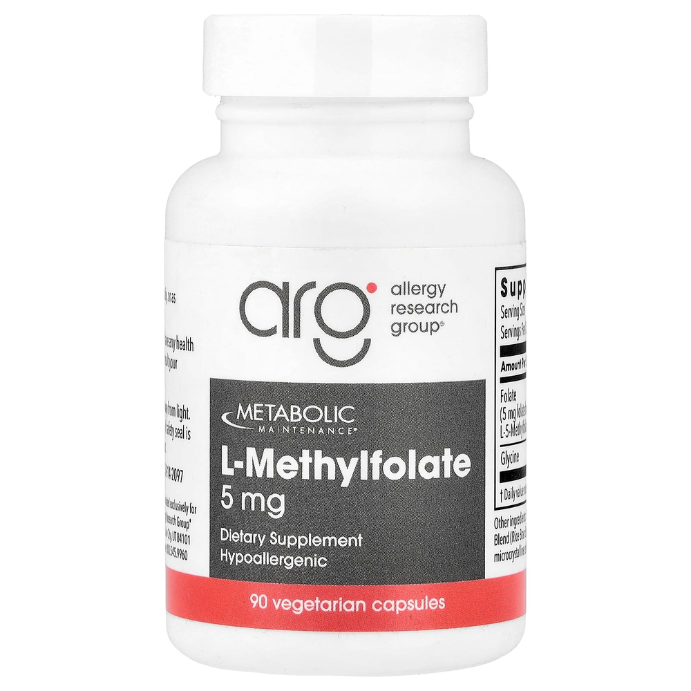 Metabolic Maintenance, L-метилфолат, 5 мг, 90 вегетарианских капсул