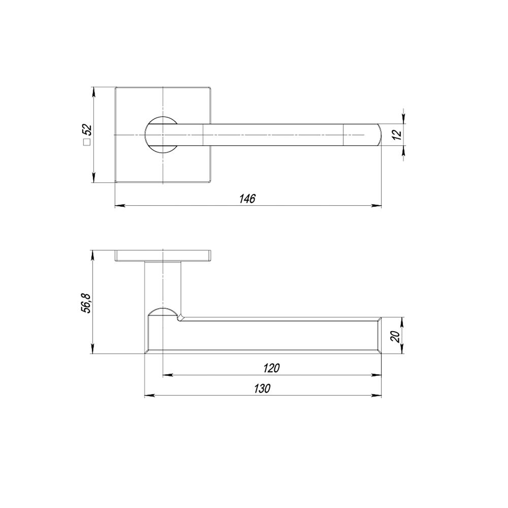 Ручка раздельная K.ARC.Q52.PLUTON BL-24 черный