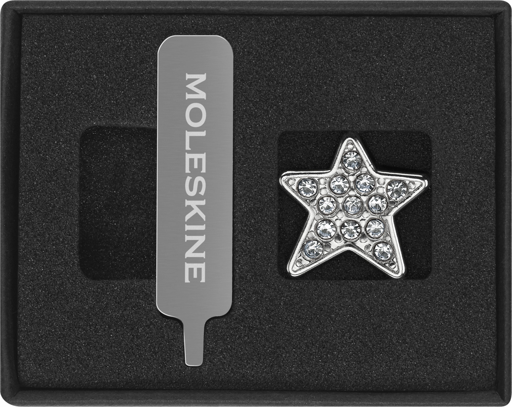 Шильд-символ Moleskine Symbols металл/стразы серебристый звезда (PINSTARCRYSSILV)