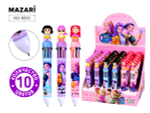 Ручка шарик. автомат. 0.7мм. 10цв. "K-POP" корпус цветной, 6 дизайнов (Mazari)