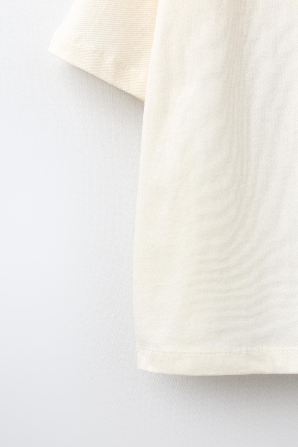 ZARA ФУТБОЛКА С НАШИВКОЙ «НОМЕР», ЭКРЮ