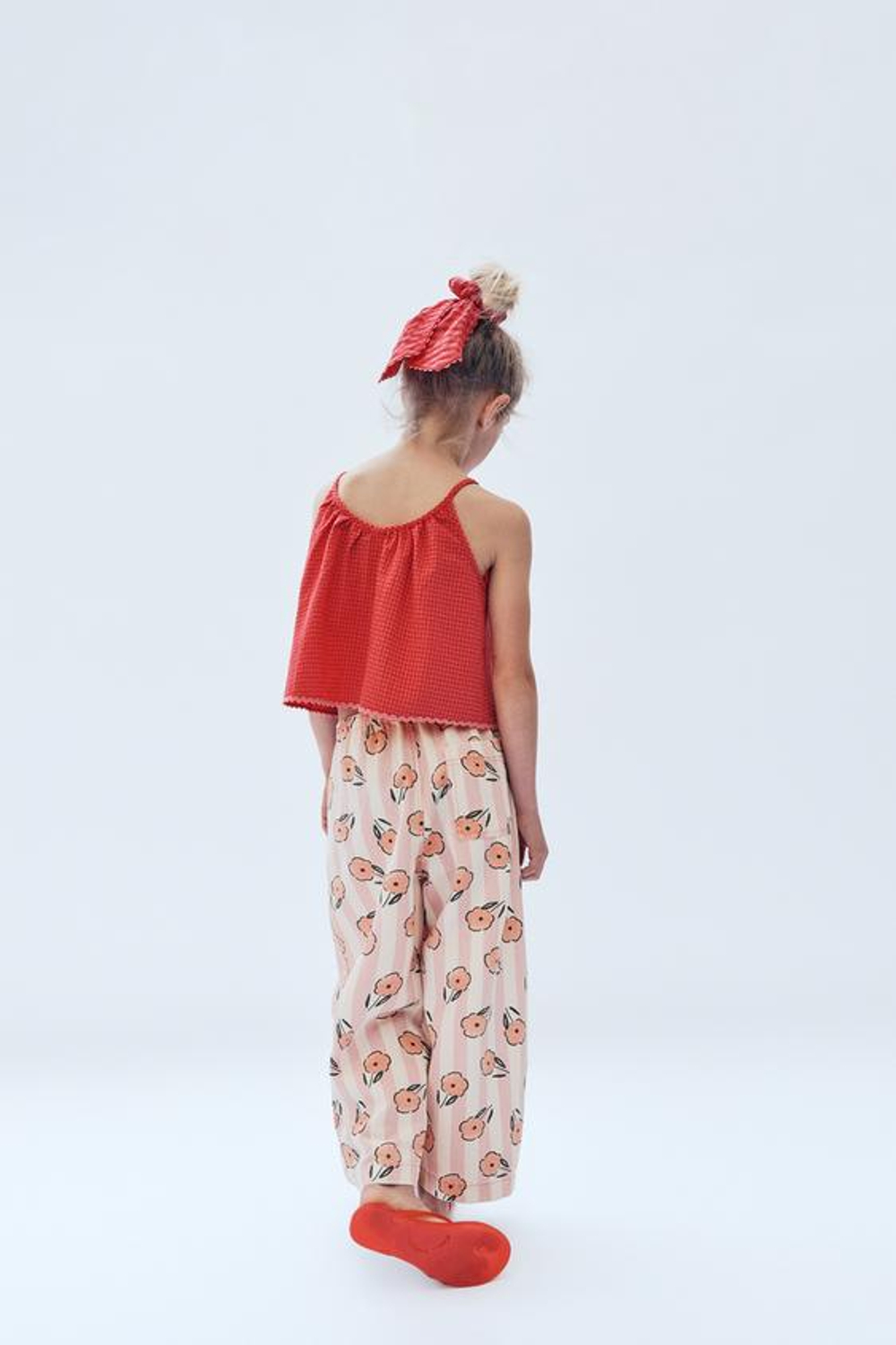 ZARA ТОП С ГРЕБЕШКОМ В КЛЕТОЧКУ - LIMITED EDITION, КРАСНЫЙ/ОРАНЖЕВЫЙ