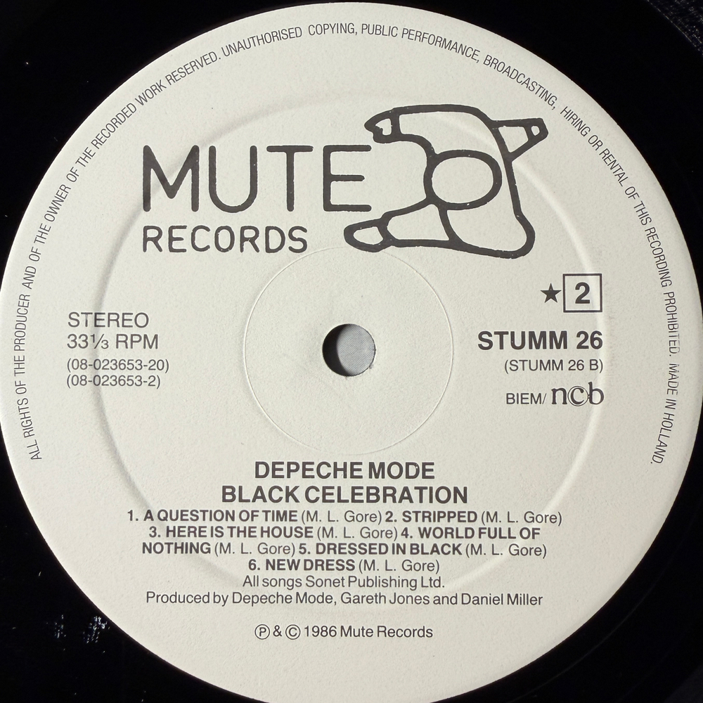 Depeche Mode - Black Celebration (Скандинавия 1986г.)