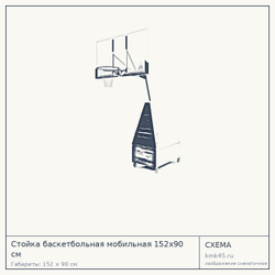 Стойка баскетбольная мобильная 152x90 см — от 77 000 ₽