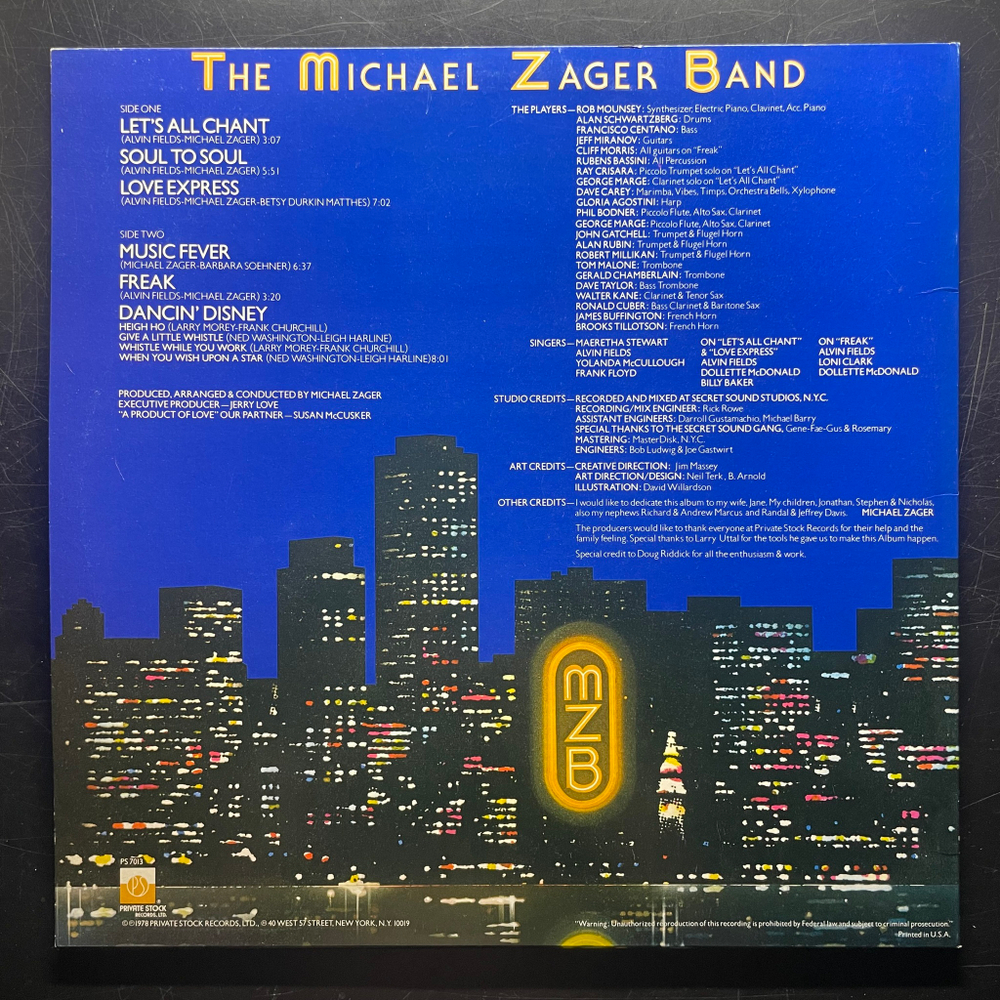 The Michael Zager Band ‎– Let's All Chant (США 1978г.)