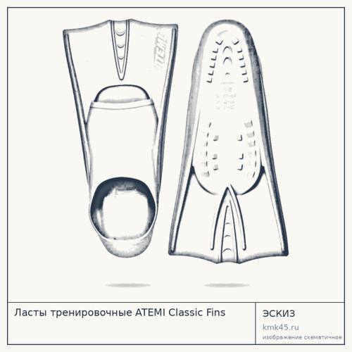 Ласты тренировочные ATEMI Classic Fins — от 1 300 ₽