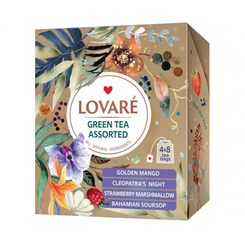 Чай зеленый Lovare ассорти 32 пакетика