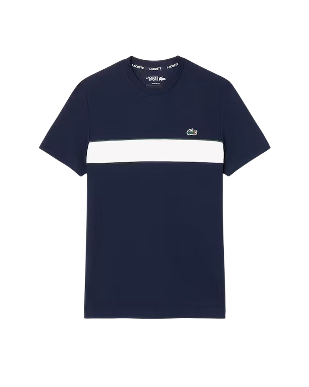 Теннисная футболка Lacoste Ultra Dry Printed - navy blue/white