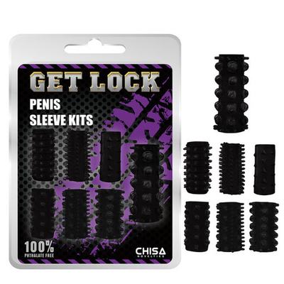 Набор насадок на пенис Penis Sleeve Kits-Black (Цвет: черный)