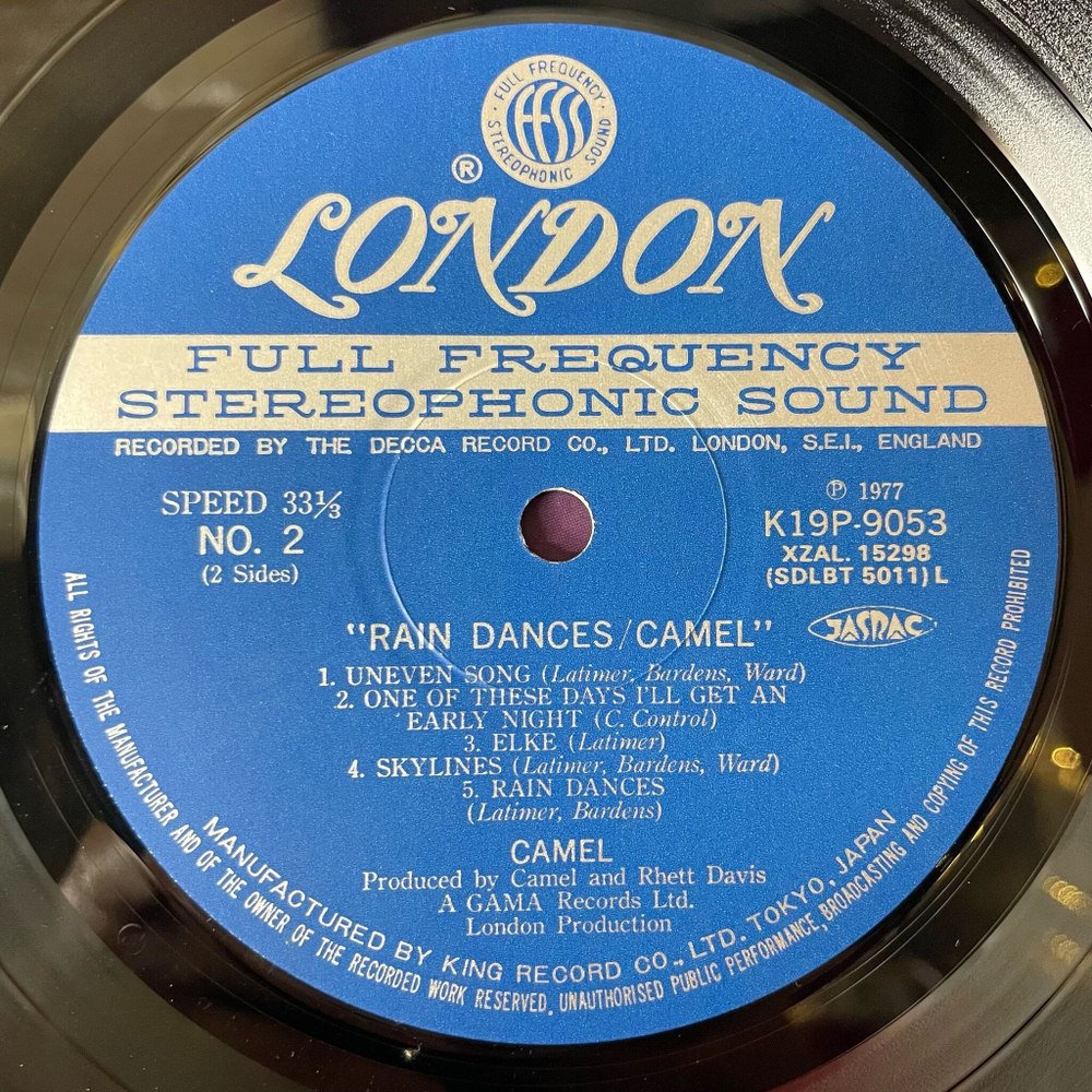 Винтажная виниловая пластинка LP Camel Rain Dances (Japan 1980) (No Obi)