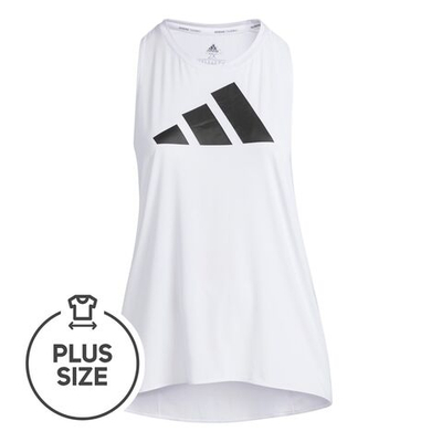 Женская теннисная майка adidas 3BAR Logo Plus Size Tank Top Women - White