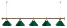 Лампа STARTBILLIARDS 5 пл. (плафоны коричневые,штанга золотая,фурнитура золото)