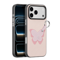 Чехол светло-розового цвета (Butterfly Edition) для iPhone 17 Pro Max, серия Luvy Series (со съемным ремешком) от Dux Ducis
