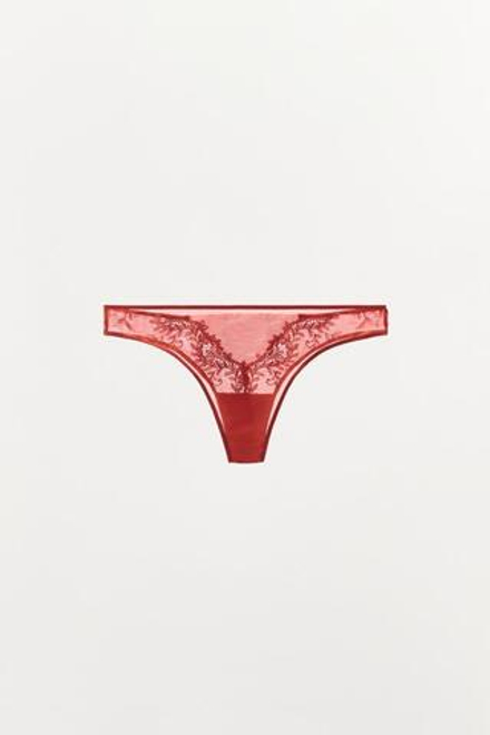 ZARA ТРУСЫ С КРУЖЕВОМ, КРАСНЫЙ
