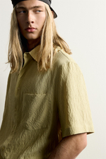 ЖАККАРДОВАЯ РУБАШКА В ПОЛОСКУ КРОЯ BOXY — ZARA