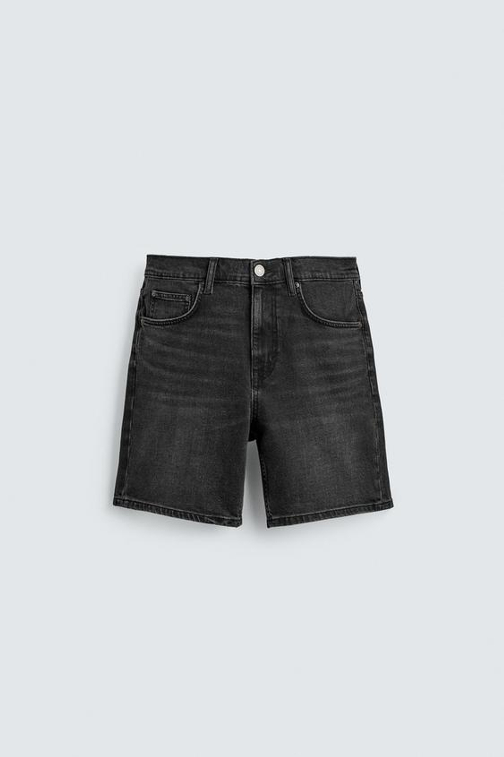ZARA ДЖИНСОВЫЕ ШОРТЫ REGULAR FIT, УГОЛЬНЫЙ