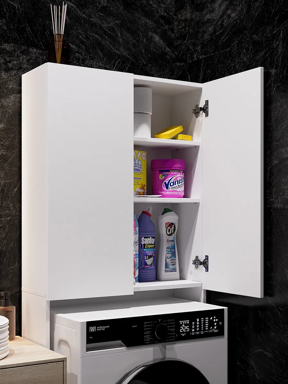 Шкаф пенал над стиральной машиной SIMPLE HOME 67*170*24
