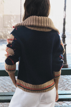 ZARA КАРДИГАН С УЗОРОМ «РОМБЫ», РАЗНОЦВЕТНЫЙ