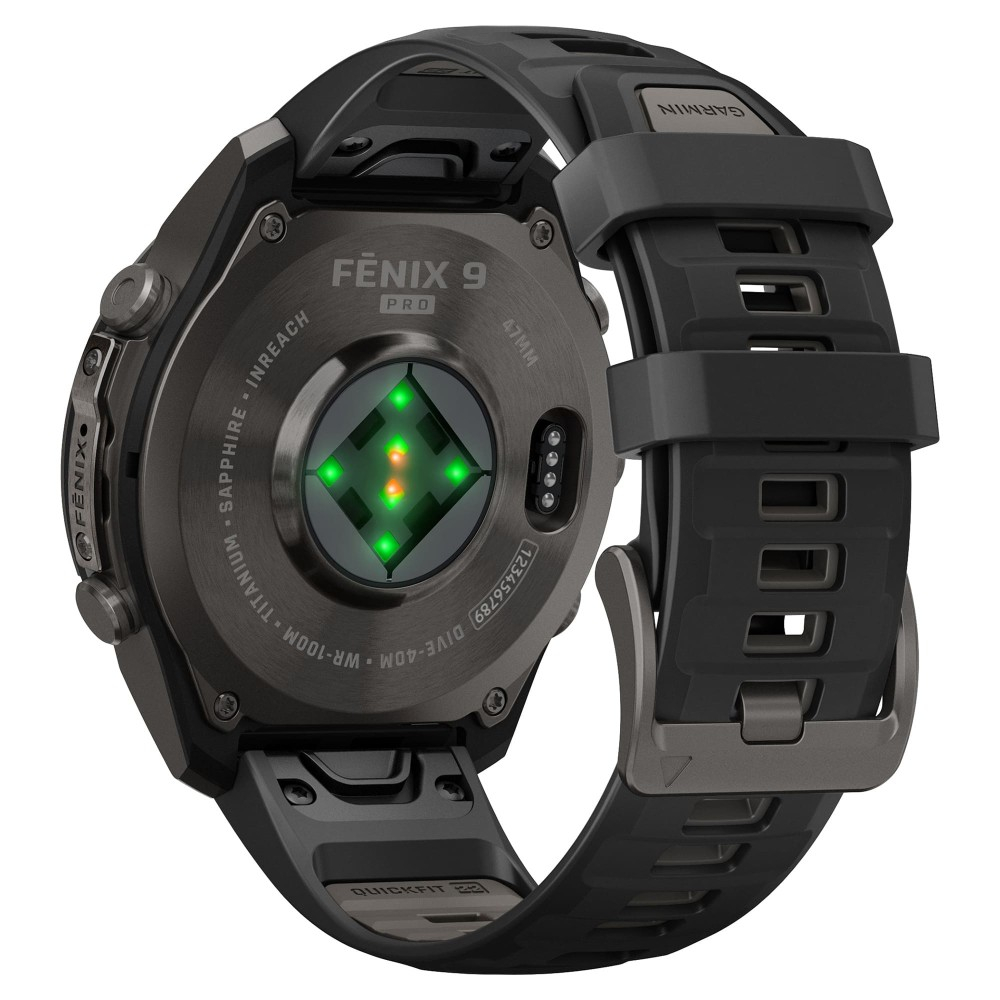 Garmin Fenix 9 Pro — 47 мм AMOLED Carbon Gray DLC Titanium Black / Pebble Gray