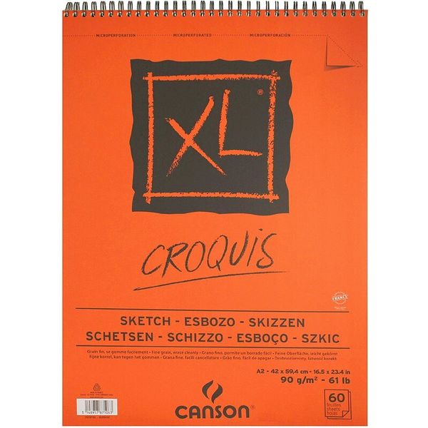 Альбом для графики XL Croquis 90 г/м², A2 42х59.4 см, на спирали 60 л, Canson С200787106