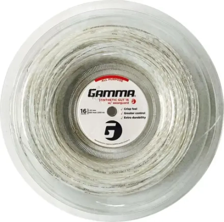 Струны теннисные Gamma Synthetic Gut w/ WearGuard (200 m) - white