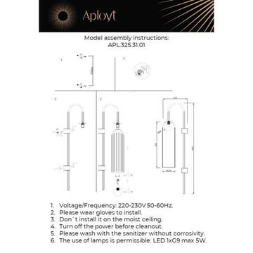 Настенный светильник 1*G9 APL.325.31.01 бронза/серо-зелёный Arian Aployt