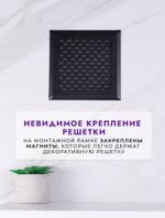 Вентиляционная Решетка РП Цветок 200х200 Черный