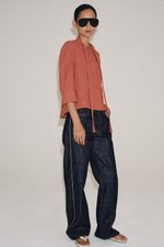 РУБАШКА ИЗО ЛЬНА С ЗАВЯЗКАМИ — ZW COLLECTION — ZARA