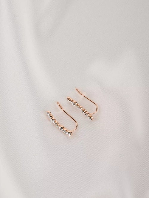 Серьги-клаймберы Млечный путь с белыми кристаллами Swarovski