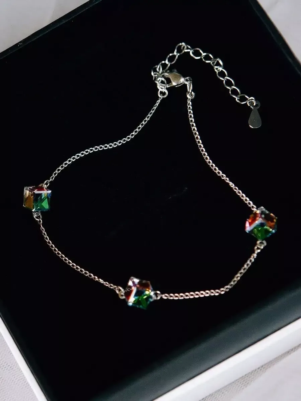 Браслет Миражи с зелеными кристаллами-хамелеонами Swarovski