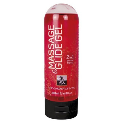 Массажное масло Massage & Glide Gel с клубничным ароматом 200 мл (Цвет: прозрачный)