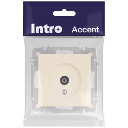Розетка Intro Accent 6-301-02 TV одиночная, IP20, СУ, слоновая кость | Intro