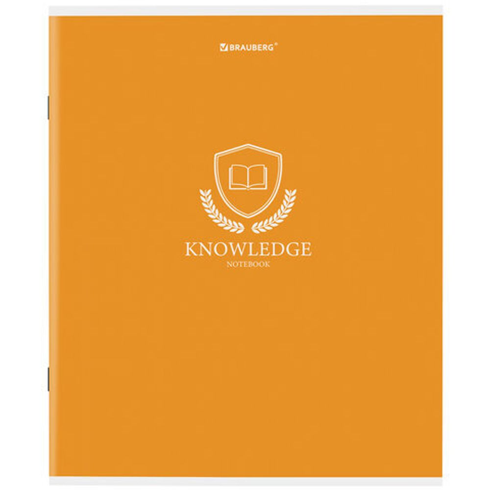 Тетрадь А5, 80 л., BRAUBERG, скоба, клетка, обложка картон, "Knowledge", 404409, 5шт