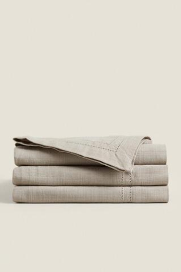ZARA HOME АЖУРНАЯ ХЛОПКОВАЯ СКАТЕРТЬ, СЕРЫЙ