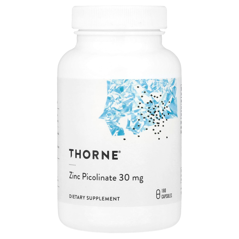 Thorne, пиколинат цинка, 30 мг, 180 капсул