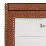 COACH Disney Collaboration Card Case Jacquard With Pebbled Leather Card Holder Unisex Brass Khaki