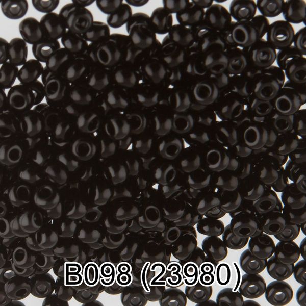 Бисер Gamma 10/0 (2.3 мм), 50 г, B098 черный, 23980, круглый 2