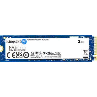 Твердотельный накопитель Kingston SSD 2TB NV3 M.2 2280 NVMe Gen4x4 R6000/W5000MB/s MTBF 2M 640TBW