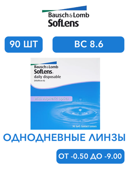 Однодневные контактные линзы SofLens Daily Disposable (уп. 90 линз)