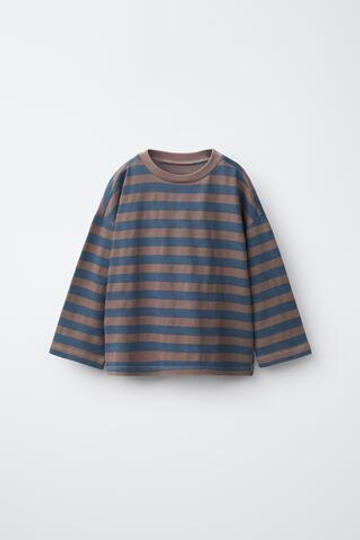ZARA ФУТБОЛКА В ПОЛОСКУ, КОРИЧНЕВЫЙ
