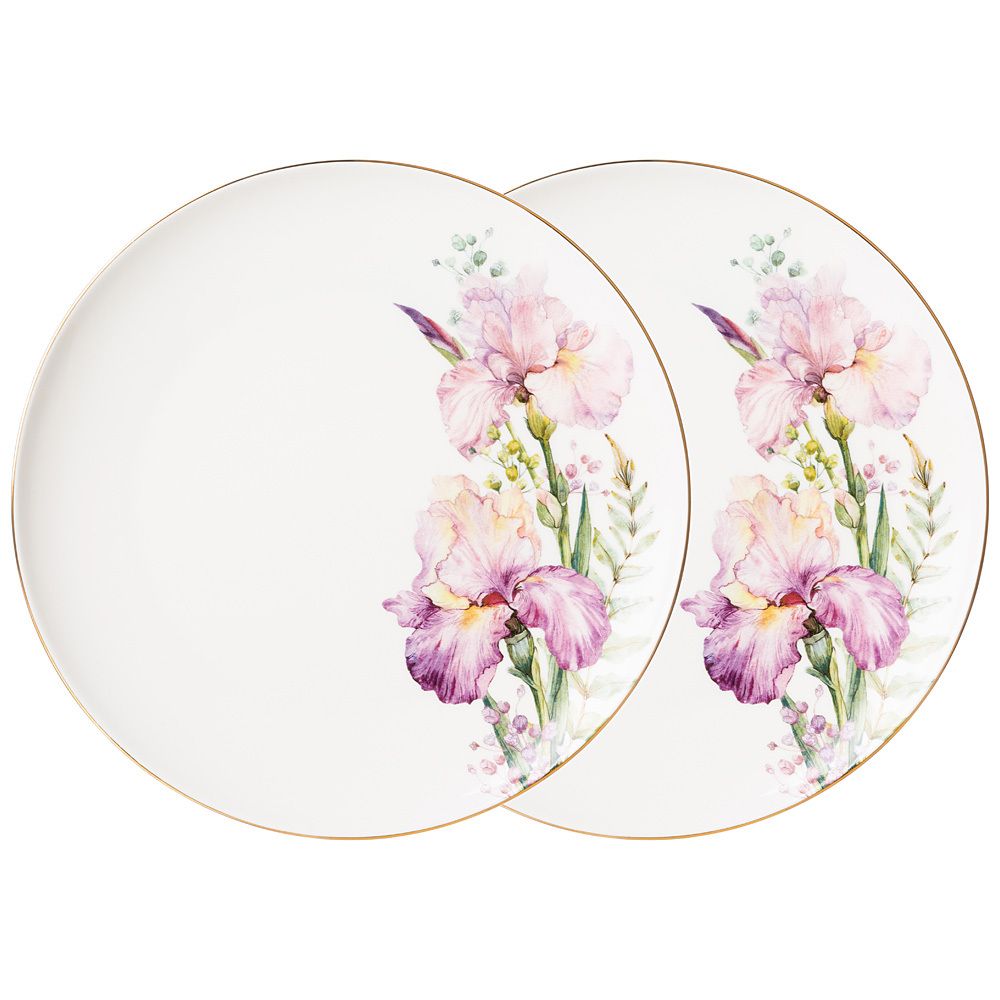 НАБОР ТАРЕЛОК ОБЕДЕННЫХ LEFARD "IRISES" 2 ШТ. 25,5 СМ (КОР=16НАБ.)