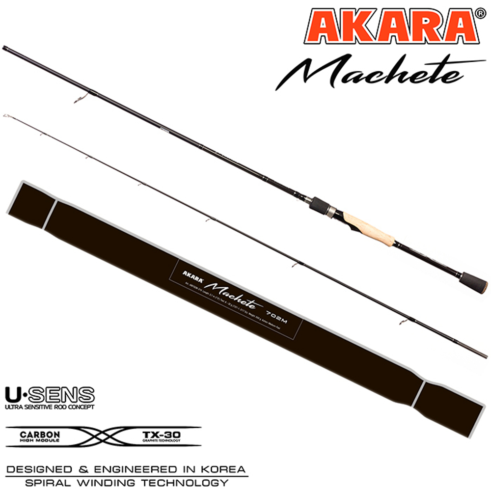 Спиннинг штекерный угольный 2 колена Akara Machete H902 (21-62) 2,7 м