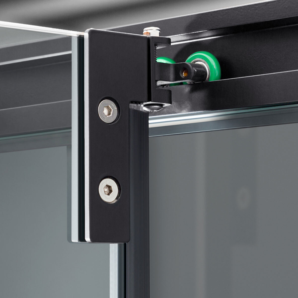 Душевой уголок Stile VSS-2ST9090CLB-L, 900*900, черный, стекло прозрачное, левый,