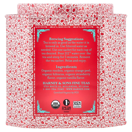 Harney & Sons, ваниль, клубника и гибискус, 30 пакетиков, 54 г (1,8 унции)