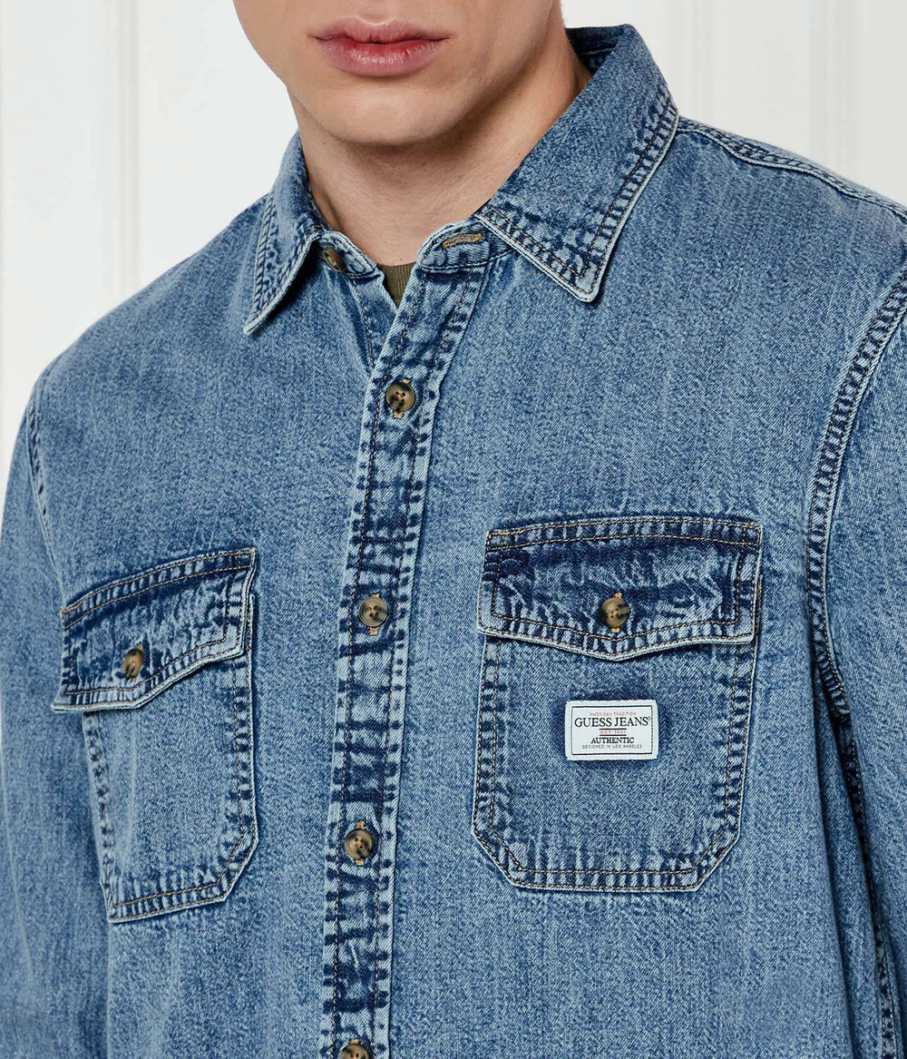 Джинсовая рубашка Guess Jeans - голубой(M4YH56 D5EI2)