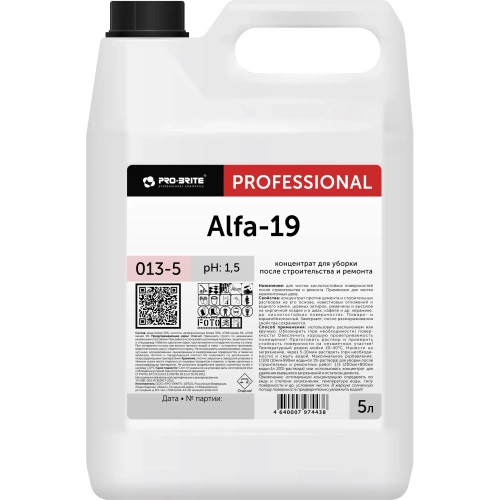 Профхим послестрой кисл д/удал цемента,затирок,ржав Pro-Brite/ALFA-19,5л